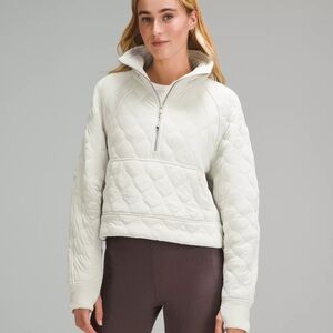 lululemon Scuba Oversized Quilted Half Zip - White Opal - XS/S